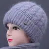 Nuevos Sombreros de Invierno para Mujeres de Mediana Edad y Mayores, Sombrero de Lana Cálido con Felpa para Abuela Señora Mayor, Sombrero de Punto Anti-Frío para Mamá