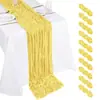 Amazon Bali Chifón Arrugado Caminos de Mesa Estilo Bohemio Gasa Arrugada Mantel para Bodas Fiestas de Cumpleaños