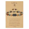 Pulseras Tejidas con Piedras Naturales de los Doce Signos del Zodíaco Transfronterizas Europeas y Americanas Nuevo Producto Pulsera Ajustable de Cuentas de Piedra Ojo de Tigre Set