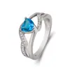 Pulsera de compromiso de boda con rubí en forma de corazón, anillo de princesa de comercio exterior europeo y americano, multicolor, WISH