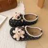 Pantuflas de Algodón con Lunares y Cachorros 3D para Mujer, Calzado de Invierno para Exteriores, Lindas, Antideslizantes, Suela Suave, Cálidas, Zapatos Esponjosos, Zapatos Perezosos, Birkenstock