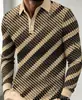 Camisa Polo geométrica con estampado de olas para hombre, estampado digital, top casual para exteriores, ropa para hombre de comercio exterior europea y americana