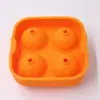 Fabricante recomenda bola de silicone com quatro furos, bola de gelo redonda com quatro furos, forma de gelo criativa caixa de gelo, suprimentos de bandeja de cubo de gelo de silicone