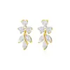 Nuevo Producto Estilo Coreano, Versátil y de Alta Gama, Pendientes de Zirconia Marquise Incrustada para Mujer, Pendientes Dulces de Mariposa de Moda de Celebridad de Internet