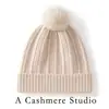 Nuevo Gorro de Cachemira Otoño/Invierno 2025 para Mujer, Gorro de Punto Simple y Versátil con Bola de Pelo de Zorro, Gorro Cálido y Engrosado para Clima Frío