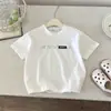 Camiseta de Verano de Manga Corta para Niño 2025 Nueva Ropa de Verano para Niños Pequeños y Medianos Tops de Marca de Moda de Media Manga de Algodón Puro para Niño