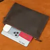 NIUCUNZH Bolso de Mano Estilo Retro Europeo y Americano de Cuero Crazy Horse, Cartera de Mano de Piel de Vaca para Hombre, Gran Capacidad, Almacenamiento para Teléfono Móvil, Billetera para Monedas