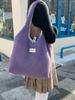 310233 otoño e invierno estilo coreano doble uso doble cara felpa simple un hombro estudiante gran capacidad bolsa chaleco para ir al trabajo
