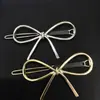 5305 clip de rana de lazo hueco Nuevo simple que combina con todo mate dorado horquilla clip lateral accesorios para el cabello producción