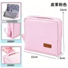 Bolsa de maquillaje vertical de gran capacidad de PU con compartimentos magnéticos, con espejo de maquillaje incorporado, perfecta para viajar y organizar cosméticos.