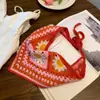 Lazo para el cabello de estilo pastoral retro con atmósfera floral costera tejida con punta cerrada pañuelo triangular para la cabeza para mujer