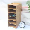 Estantería de escritorio de varios niveles con 30 compartimentos para papel A5, estantería para oficina y estudiantes, marco de madera, estante de almacenamiento de madera, caja de almacenamiento