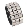 Set de 3 Pulseras Geométricas con Remaches, Pulseras Anchas de Cuero Estilo Punk, Decoración Metálica Personalizada, Rock Unisex