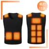 Nuevo chaleco calefactor transfronterizo con 11 zonas de calefacción ajustables, cintura con cinta mágica, temperatura constante inteligente y chaleco calefactor eléctrico seguro en stock