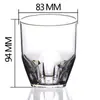 Suministro directo de fábrica taza de cerveza de plástico SAN de fondo cuadrado en cuatro lados, vaso acrílico para bebidas, vaso de PC para jugos