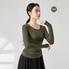 Roupa de dança moderna de manga comprida com dedos solta para prática de dança top feminino adulto roupa de treino de yoga roupa de performance