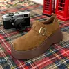 Zapatos Birkenstock de Plataforma con Suela Gruesa para Aumentar la Altura para Mujer 2025 Otoño Nuevos Mocasines Casuales Retro de Fácil Poner