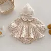 Mameluco para Bebé Recién Nacido Primavera y Otoño Manga Larga Estilo Delgado Conjunto de una Pieza a la Moda para Niñas, Adecuado para Salir, Vestido Mameluco Triangular