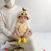 Body de Bebê Estilo Verão Fino Macacão Falso de Duas Peças para Bebê Macacãozinho Manga Curta Roupas de Engatinhar Super Fofo Roupas de Verão
