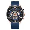 Megel Nuevo Reloj para Hombre Multifunción Cronógrafo Tres Ojos Seis Manecillas Correa de Silicona Transfronterizo Reloj de Cuarzo al por Mayor 2222