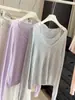 Suéter de Tricô Estilo Coreano Falso Duas Peças Super Estiloso da Temporada de Primavera para Mulheres, Novo Modelo 2026, Manga Longa, Fino, Suéter Macio, Camada Base