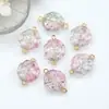 Colgante Doble Individual con Cuentas Flor de Cinco Pétalos Cadena para Teléfono Colgante Flor de Rosa Arete Transparente Simple Encanto Piezas para Accesorios de Cabello DIY