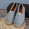 Novo Estilo Venda Direta da Fábrica Moda Casual Alpargatas Masculinas e Femininas, Sapatos Tecidos de Palha, Slip-On de Lona Respirável Sapatos Preguiçosos