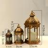 Vela Led Romántica Europea Transfronteriza Lámpara de Viento de Pie para Exterior Cubierta de Cristal de Mochila Candelabro Artesanía Adornos Decorativos
