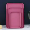Bandeja Rectangular de Aspecto Elevado para el Hogar de Plástico de Paja de Trigo Plato para Restaurante Cantina Bandeja para Té de Frutas Venta al por Mayor