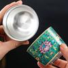 Taza de té de plata xyt, taza maestra de plata esterlina 999, taza de degustación de té individual, taza de té de kung fu, tazón de té, caja de regalo para el hogar de color esmaltado