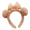 Urso de Pelúcia com Laço Desenho Animado Headband Fofo Aro para Lavar Cabelo Cartão de Cabelo para Foto no Playground Feminino Acessórios de Cabelo