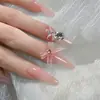Celebridade da Internet Nail Art Laço de Organza Acessórios Malha de Tecido Tridimensional Renda Decorações de Unhas de Fada Acessórios de Strass para Unhas