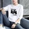 Camiseta de Manga Larga para Hombre de Marca de Moda Otoño/Invierno Estampado Atractivo Ins Casual Capa Base Talla Grande Top para Hombre Joven Estación Independiente