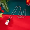 Diseño Creativo Europeo y Americano Colgante de Muñeco de Nieve Blanco Collar Cadena para Suéter de Niñas Navidad Dibujos Animados Lindo Sencillo