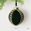 Novo Enfeite de Bola de Natal com Corrente de Contas Envolvida em Tecido de 8cm da Amazon com Strass para Decorações de Natal e Vitrines