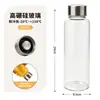 Artículos en Stock de Fábrica Dropshipping Vaso de Agua de Vidrio de Borosilicato Alto Tapa de Madera de Bambú Vaso para Jugo de Frutas Vaso para Bebidas Tapa de Acero Inoxidable Vaso para Café
