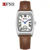 Ofns Comercio Exterior Wholesale Reloj de Mujer Forma de Barril Dos Manecillas Medio Cuarzo Resistente al Agua Números Romanos Reloj de Mujer Retro