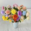 Flor de Seda de Peonía Simulada de 3 Cabezas Estilo Europeo Boda Decoración del Hogar Flor Falsa Arreglo para Arco de Boda Flor de Peonía Simulada