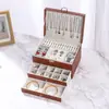 Caixa de armazenamento de joias e pulseiras com design de gaveta multicamadas, caixa requintada de alta qualidade com recurso antioxidante
