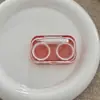 Estojo para Lentes de Contato Sem Necessidade de Rosquear Tampa à Prova de Vazamento Portátil Integrado Lentes de Contato Teto Solar Transparente Armazenamento de Cuidados Caixa Dupla