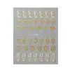 Pegatinas de Uñas y Delineador de Ojos Transfronterizos Full Beauty Mariposa Dorada y Plateada Gota de Agua Pegatinas Líquidas para Uñas