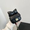 Bolsa Feminina de Laço Tendência Primavera 2025 Novo Estilo Coreano Cor Contrastante Bordado Pequena Bolsa Quadrada Corrente Pai-Filho Bolsa Transversal para Batom