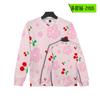 2023 primavera cross-border novo cherry 3D padrão pescoço redondo pullover amantes impressão digital suéter personalizado
