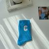 Calcetines Largos para Mujer, Calcetines de Media Caña con Diseño de Letras, Estilo Trendy Ins, Calcetines Largos Versátiles, Estilo Japonés, Primavera y Otoño, Simples, Cómodos, Casuales, Versátiles