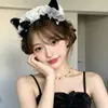 Diadema de Peluche Rosa con Orejas de Gato y Lazo Estilo Coreano para Mujer, Diadema Linda Versátil, Diadema para Lavarse la Cara, Accesorio para el Cabello de Corona Alta para Mujer