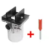 Herramienta Ranuradora Conector Dos en Uno para Carpintería, Molde para Piezas Invisibles, Soporte de Máquina Recortadora de Unión Pasante y Semi-Pasante, Herramienta de Fresadora