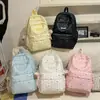 Mochila Estilo Novo para Meninas do Ensino Fundamental, Mochila Fofa com Bolinhas e Laço, Mochila para Estudante Universitário para Aula, Mochila Feminina