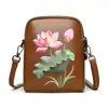 Bolso de Hombro, Estilo Étnico Retro, Bolso Casual Texturizado en Relieve, Bolso Cruzado Versátil de Estilo Chino para Mujer, para Viajar y Teléfono Móvil