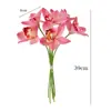 Ramo de 6 tallos de orquídea artificial para arreglo de escena, exhibición decorativa, arte floral, paisajismo de orquídeas de alta gama, flores artificiales