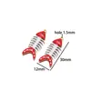 Acero Inoxidable Oro 18K Colgante de Espina de Pescado con Goteo de Aceite Doble Cara Moda DIY Accesorios de Colgante para Pendientes de Gama Alta Nicho